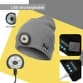 thumbnail image 3 of Bluetooth Beanie Hat with LED Light Headlamp Music Hat USB Rechargeable Bluetooth Hat, LED Beanie Running Hiking Gift for Men Women, 3 of 8