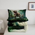 thumbnail image 5 of Manfei Woodland T-Rex Wildlife King Size Comforter Sets,Retro Dino Animals Comforters King Size,Green,Black Reversible,3 Pieces,1 Comforter and 2 Pillowcases, 5 of 7
