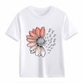thumbnail image 4 of XIMIN T-Shirts Filles Graphiques Tournesol Manches Courtes Col Rond Coton Coupe Ample Décontractée Été, 4 of 5