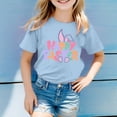thumbnail image 2 of LRen Girls Easter Shirt Size 7 Bunny Eggs Short Sleeve T Shirts Comfortable Easter's Day Vacation Tops Kids Summer Clothing, 2 of 6