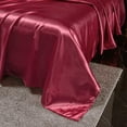 thumbnail image 5 of NTBED Satin Sheets Queen Burgundy Luxury Silky Bed Sheets 1800 Microfiber Sheet Set 4 Pcs, 5 of 7