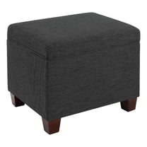 Pemberly Row Storage Ottoman in Gray Fabric with Solid Wood Feet