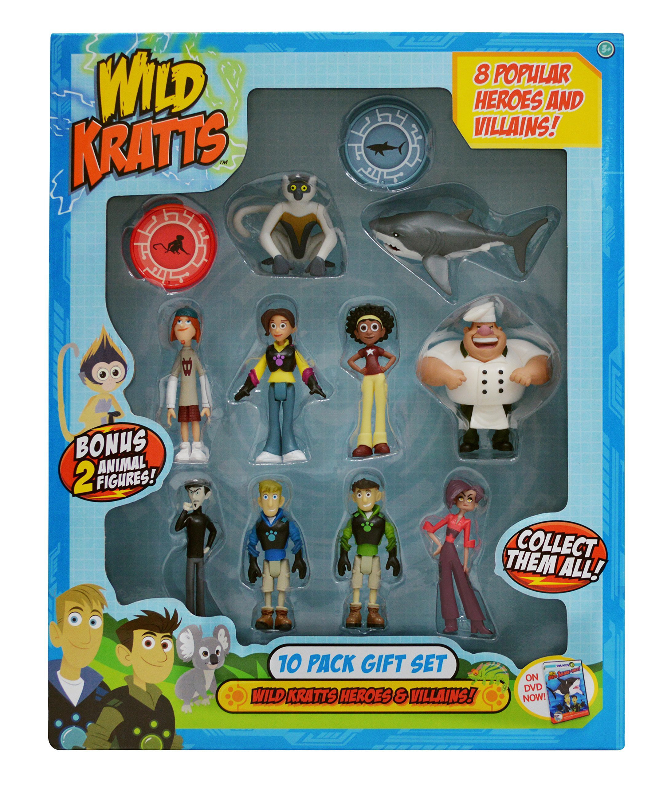 Wild Kratts 4-Pack Action Figure Set Swimmers Activate Creature Power 