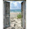thumbnail image 1 of Cuadros Decorativos Taladro redondo completo de diamantes de imitación de pintura de diamante de playa de puerta de madera para decoración de habitación Likrtyny embutido en tela, 1 of 8