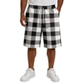 thumbnail image 3 of Casual Shorts for Men Knee Length Plaid Bermuda Shorts Lounge Beach Vacation Drawstring Wide Leg Pants with Pockets White L, 3 of 5
