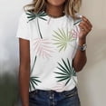 thumbnail image 2 of Pompotops T-Shirt Décontracté à Manches Courtes Imprimé Plissé Col Rond Ample pour Femmes, 2 of 4
