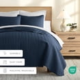 thumbnail image 5 of Lightweight Wrinkle Resistant Quilt Sets in Navy Herringbone for Twin/Twin-XL Size Bedding by Comfort Canopy, 5 of 10