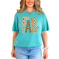 thumbnail image 6 of Fall Shirt for Women Leopard Floral Gingham Polka Dot Graphic Tee, Ivory Shirt, M, 6 of 8