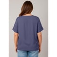 thumbnail image 2 of Avenue Women's Plus Size Openwork Trim Short Sleeve Top, 2 of 2
