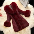 thumbnail image 2 of Elegant Women's Shearling Long Coat Thick Warm Winter Fashion Outerwear Jacket, 2 of 2