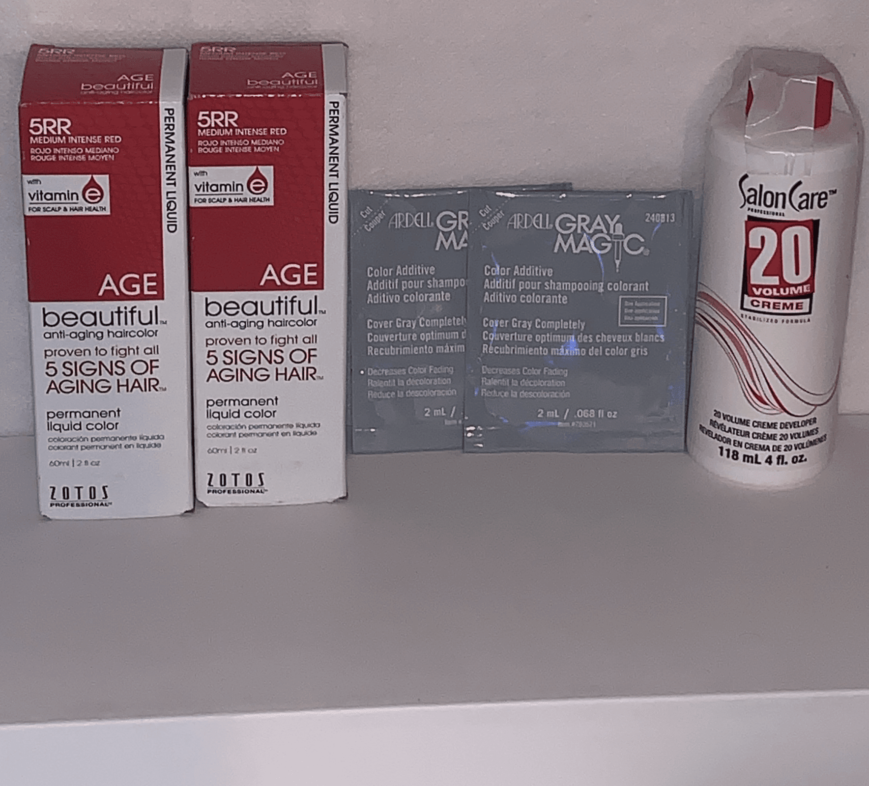 New 2 AntiAging 5RR Medium Intense Red Permanent Hair color 2 oz + 1