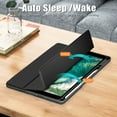 thumbnail image 6 of Dteck Trifold Stand Case for iPad 9th 8th 7th Generation 10.2-inch,Magnetic Smart Leather Case Clear PC Auto Sleep/Wake Back Cover Built-in Pencil Holder for iPad 10.2" 2021/2020/2019,Black, 6 of 11