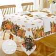 thumbnail image 1 of Fall Tablecloth, Autumn Turkey Maple Leaves Pumpkin Table Cloth Waterproof, Fall Thanksgiving Day Kitchen Table Decor for Dining Holiday Party 60x84 Inch Rectangle, 1 of 5