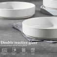 thumbnail image 3 of Vesteel Pasta Bowls Set of 4, 32oz Large Salad Bowls for Dinner Serving Soup, Ceramic Stoneware Pasta Plates with Textured Stripes, Microwave & Dishwasher Safe, Speckled White, 3 of 8