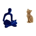thumbnail image 1 of Estatua de gato pensador abstracto, escultura creativa de resina para escritorio, adorno decorativo moderno único, ideal para regalar y decorar el, 1 of 8