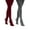 Burgundy/Dark Grey Heather, variant on Womens 2 Pair Pack Fleece Lined Tights
