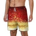 thumbnail image 2 of Balery Red Gold Glitter Mens Swim Trunks Swim Shorts for Men Quick Dry Inseam Beach Shorts with Compression Liner Pocket-Small, 2 of 9