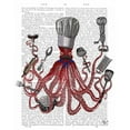 thumbnail image 3 of Fab Funky 20x24 Black Modern Framed Museum Art Print Titled - Octopus Fabulous French Chef, 3 of 5