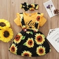 thumbnail image 2 of Dooleck Little Sister Outfit Infant Clothes Ruffle Onesies Sunflower Suspender Skirt, 2 of 8