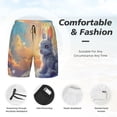 thumbnail image 3 of Yiaed Sunshine Colorful Cloud Rabbit Print Mens Swim Trunks Bathing Suit Compression Liner Beach Swim Shorts Swimwear Quick Dry Zipper Pocket No-Chafing Board Short-3X-Large, 3 of 6