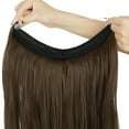 thumbnail image 3 of SHCKE Fish Line Extensions 20 Inch Invisible Hair Extensions with Transparent Fish Line Removable Secure Clips Synthetic Wavy Curly Secret Hairpiece Light Brown To Light Blonde, 3 of 6