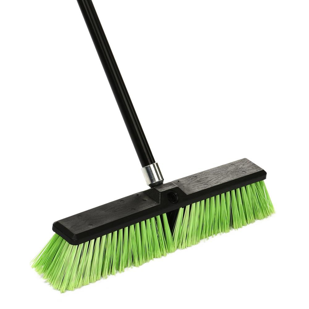 Alpine Industries 18 in. Green Indoor Outdoor MultiSurface Push Broom