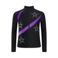 thumbnail image 3 of Miutii Girls Figure Ice Skating Training Jacket Rhinestones Sparkly Gymnastics Winter Sports Training Warm Coat Purple 6, 3 of 5
