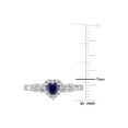 thumbnail image 4 of 2/5 Carat (Ctw) Lab-Created Blue & White Sapphire Heart Ring in Sterling Silver for Women, 4 of 6