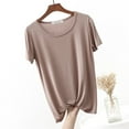 thumbnail image 1 of aidice T-Shirts pour Femmes Col Rond Manches Courtes Hauts Été Légers Amples Doux Confortables T-Shirts Basiques Unis, 1 of 8