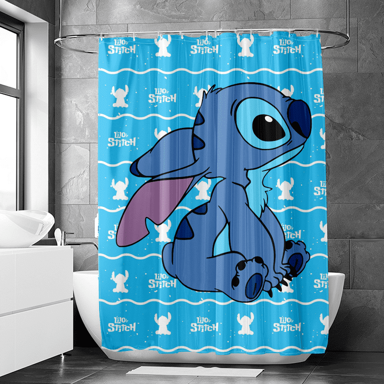 Lilo Stitch Cloth Shower Curtain,Vivid Polyester Shower Curtain