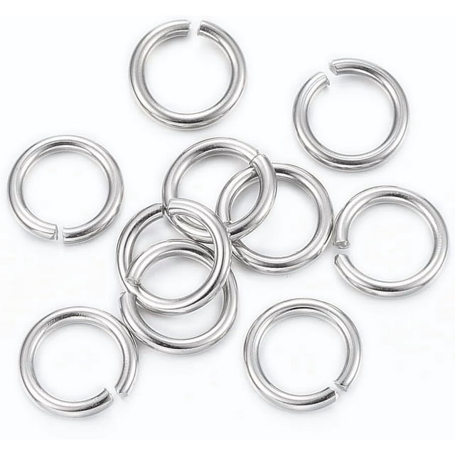 10g 304 Stainless Steel Open Jump Rings 6mm Resistant Jump Rings Stainless Steel Color Jump Rings for Jewelry Making Supplies 18 Gauge 8x1mm