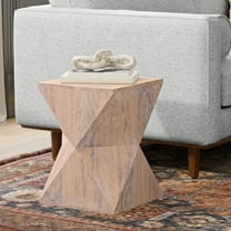 Sutton 14 inch Wide Solid Mango Contemporary Side Table in Cerused Natural