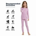 thumbnail image 4 of Woolcano Kids 100% Merino Wool Base Layer Set Unisex Thermal Underwear for Girls & Boys Ski Winter, 4 of 6