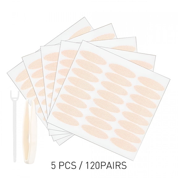 ACDANC 5 Packs Natural Invisible Lace Double Side Eyelid Tapes Stickers, Medical-use Fiber Eyelid Strips, Instant lift Eye Lid Without Surgery, Perfect for Hooded, Droopy, Uneven, Mono-eyelids