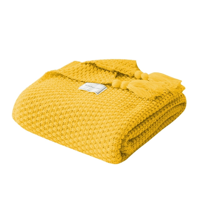 LSLJS Tassel Knitted Ball Woolen Blanket Office Conditioner Leisure Blanket, Home Accessories
