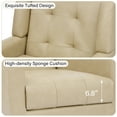 thumbnail image 2 of DREAMSIDEA PU Leather Accent Chair Living Room,Tufted Armchair for Bedroom Single Sofa Set, Cream, 2 of 6