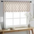 thumbnail image 2 of Beige Morocco Pattern Valance Curtains for Kitchen/Living Room/Bathroom/Bedroom Window,Rod Pocket Small Topper Half Short Window Curtains Sheer Scarf,Modern Moroccan Geometric Abstract Art 54"x18", 2 of 8