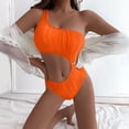 thumbnail image 3 of Lopeceal Women's O-Ring Cutout One Piece Swimsuit High Cut Bathing Suit One Shoulder Tummy Control Modest Coverage Swimwear, 3 of 5