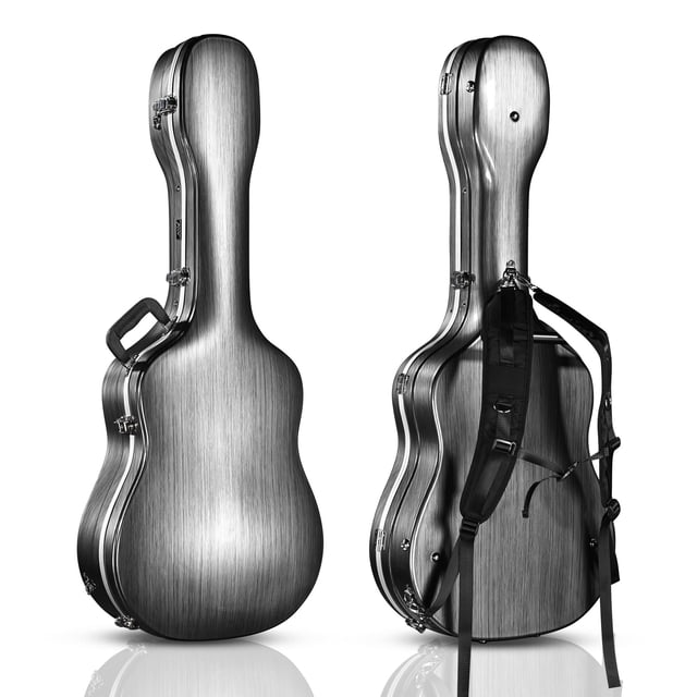 Yescom Étui Rigide pour Guitare Acoustique ABS avec Sangles de Sac à Dos Coque Rigide Dreadnought pour Voyage en Avion