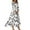 Gray, variant on WTOBBY Women's Floral Print V-Neck 3/4 Sleeve A-Line Beach Dress, Casual Maxi Sundress with Flowy Skirt for Summer Vacation,Beige L