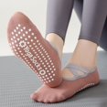 thumbnail image 4 of Sports Quality Solid Color Cotton Breathable Gym Pilates Socks Anti-Slip Sports Socks Bandage Yoga Socks WHITE, 4 of 8