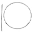 thumbnail image 1 of 14k White Gold Endless Tube Hoop Earrings Round, 1 of 8