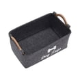 thumbnail image 2 of HomelyJoy Dog Toy Basket, Collapsible Pet Toy Bin Box with Wooden Handles for Blanket Leash Clothing, Large Felt Storage Organizer, Dark Gray, 1 Pack, 2 of 9