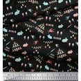 thumbnail image 2 of Soimoi Rayon Fabric Celebration Flag,Rabbit & Egg Easter Print Sewing Fabric Yard 42 Inch Wide, 2 of 3