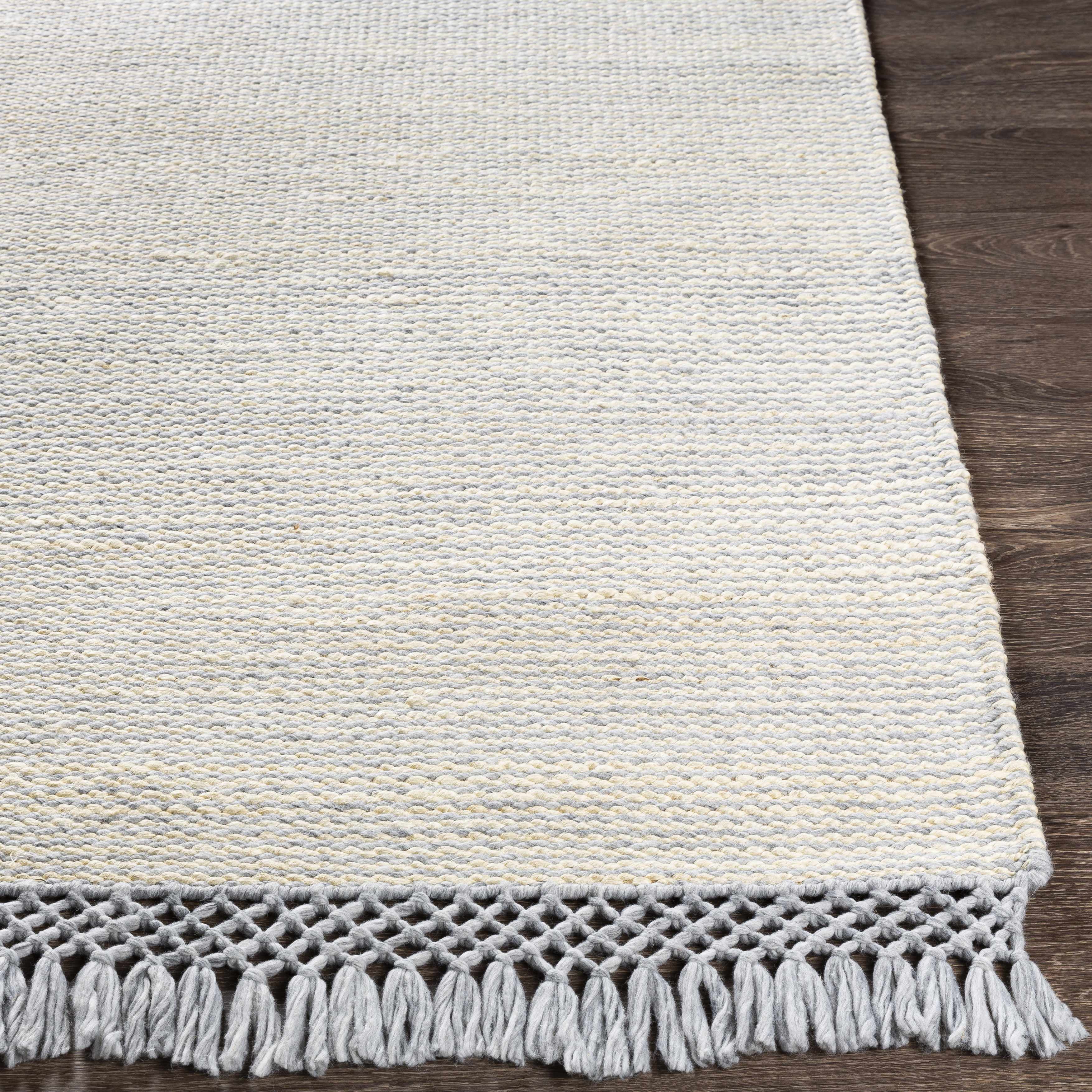 Hauteloom Mattaponi Jute Living Room, Bedroom Area Rug - Contemporary - Slate Blue, Pale Blue, Cream - 5' x 7'6"