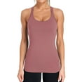thumbnail image 1 of Women's Ribbed Workout Tank Tops with Self Bra Racerback Athletic Comisoles, 1 of 6