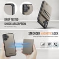 thumbnail image 6 of Allytechgroup 2 In 1 Wallet Case for iPhone 16, PU Leather Magnetic Case with Detachable Cards Holder Support Wireless Charging Full Body Protector Cover for iPhone 16, Gray, 6 of 11