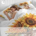 thumbnail image 5 of Sunflower Bedding 3 Piece Duvet Cover Set Full Size, Orange Yellow Floral Painting Watercolor Soft Microfiber Comforter Cover with Zipper Closure & Pillowcases, Wrinkle & FadeResistant Quilt Cover, 5 of 9