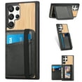 thumbnail image 1 of Allytech Wooden Case for Samsung Galaxy S22 Ultra/ Galaxy S22 Ultra 5G 2022(6.8"), Detachable Magnetic Back Wallet Card Slots Shockproof Protective Folio Stand Case for Samsung S22 Ultra 2022, Bamboo, 1 of 8
