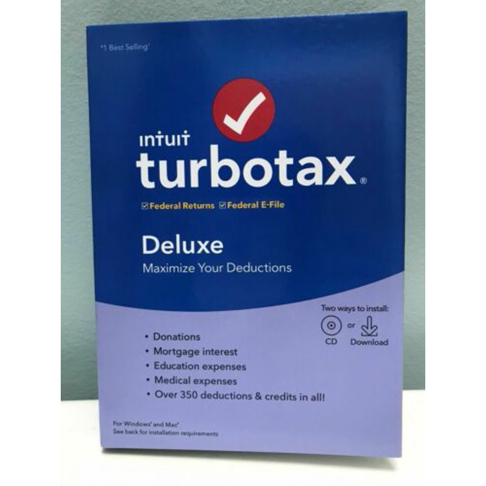 Intuit TurboTax Deluxe Federal Returns and Federal EFile 2019 for